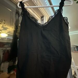 Black Lace Trim Cami Top